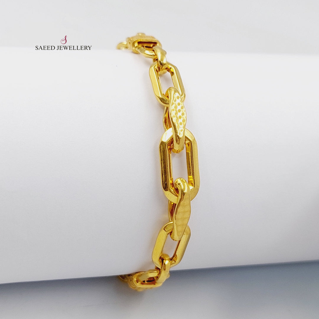 Paperclip Bracelet  Made Of 21K Yellow Gold by Saeed Jewelry-30300