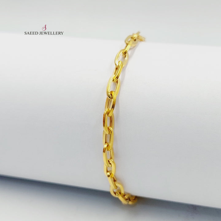 21K Gold Paperclip Bracelet by Saeed Jewelry - Image 2