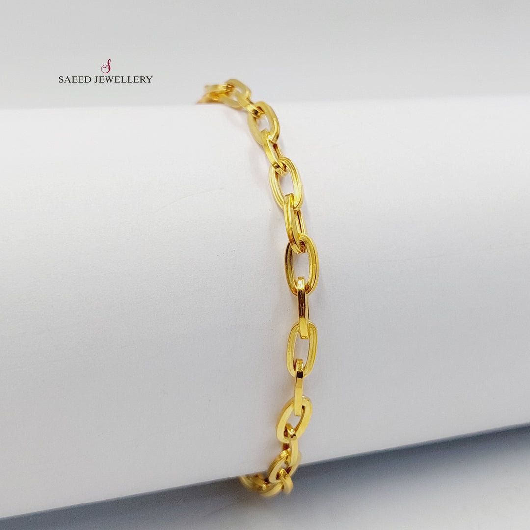 21K Gold Paperclip Bracelet by Saeed Jewelry - Image 3