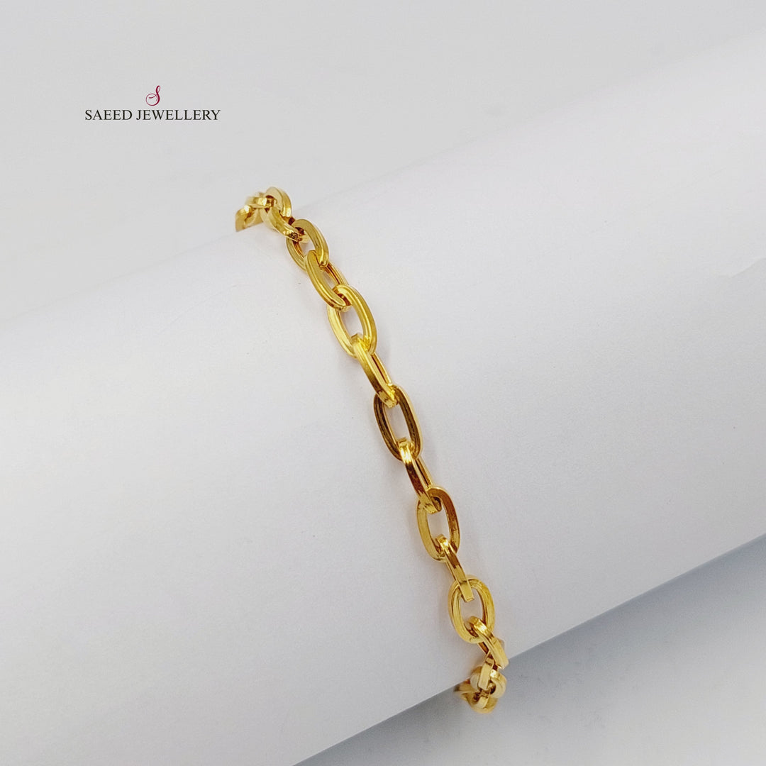 21K Gold Paperclip Bracelet by Saeed Jewelry - Image 5