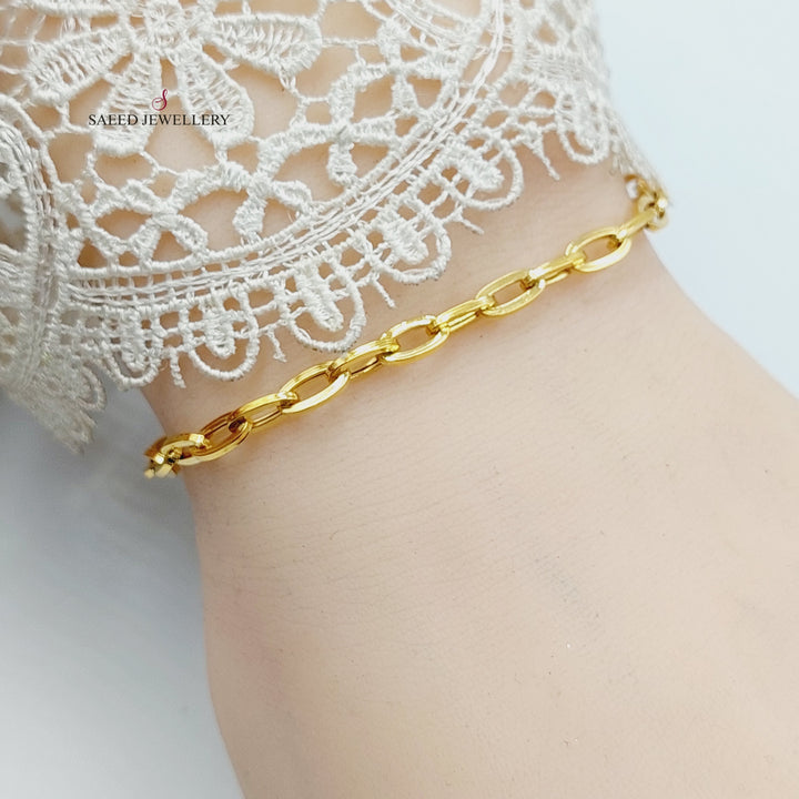 21K Gold Paperclip Bracelet by Saeed Jewelry - Image 6