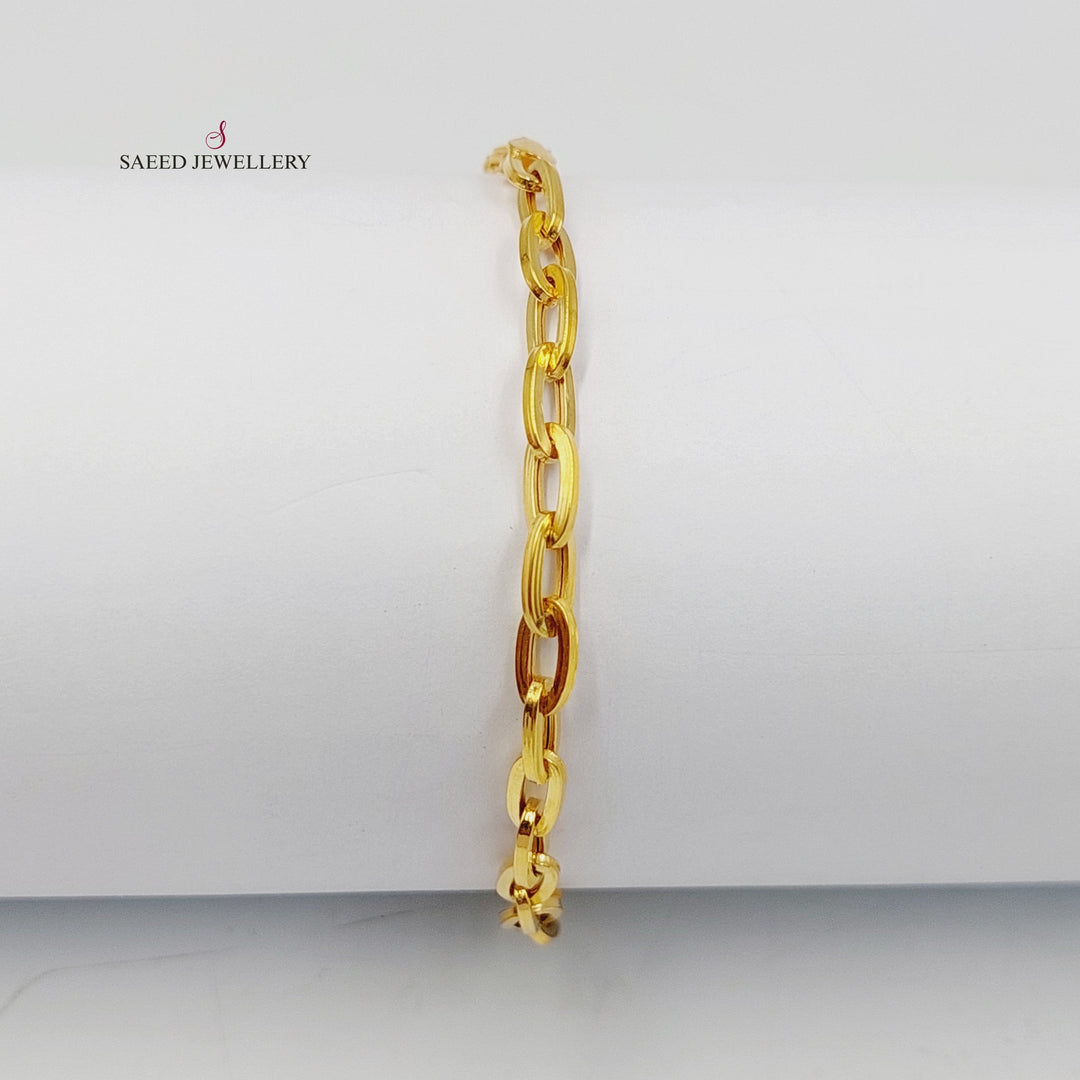 21K Gold Paperclip Bracelet by Saeed Jewelry - Image 1
