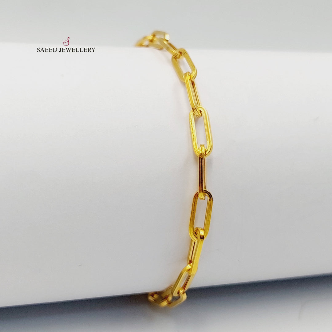 21K Gold Paperclip Bracelet by Saeed Jewelry - Image 3