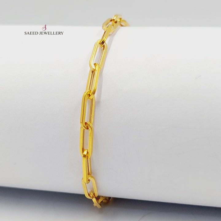 21K Gold Paperclip Bracelet by Saeed Jewelry - Image 1