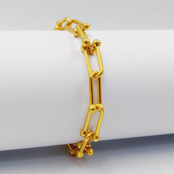 Paperclip Bracelet  Made of 21K Yellow Gold by Saeed Jewelry-30977