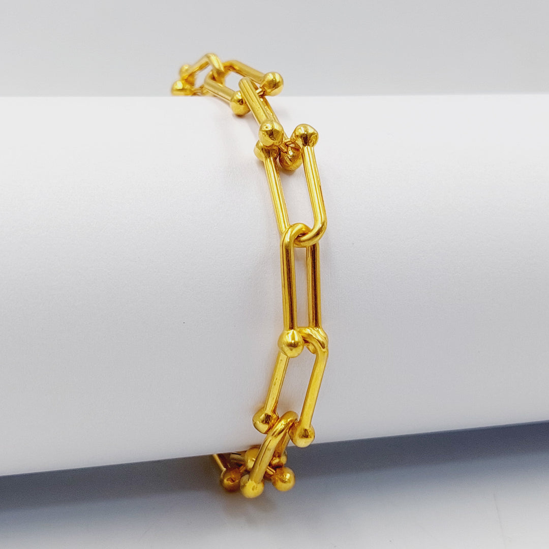 21K Gold Paperclip Bracelet by Saeed Jewelry - Image 5