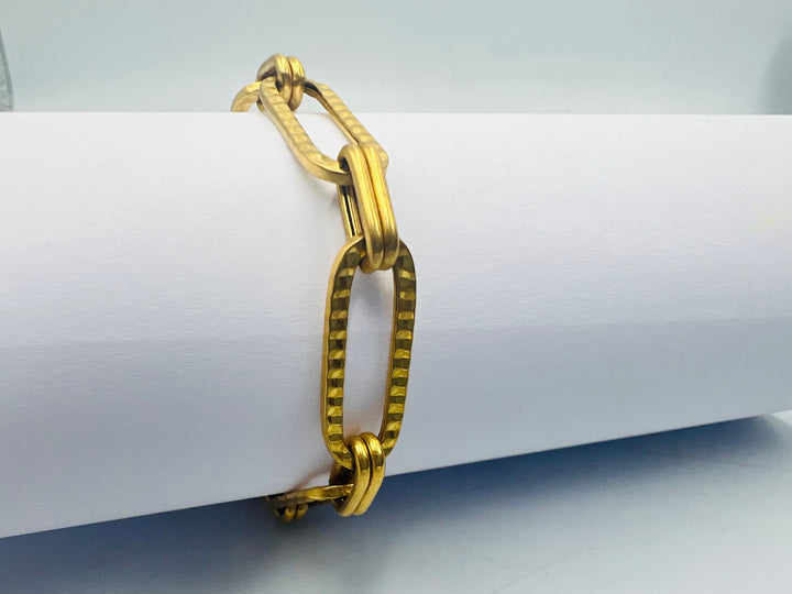Paperclip Bracelet Made of 21K Yellow Gold by Saeed Jewelry-paperclip-bracelet