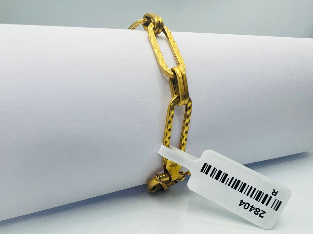 Paperclip Bracelet Made of 21K Yellow Gold by Saeed Jewelry-paperclip-bracelet