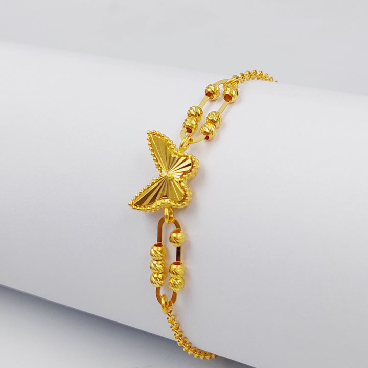 21K Gold Paperclip Butterfly Bracelet by Saeed Jewelry - Image 6