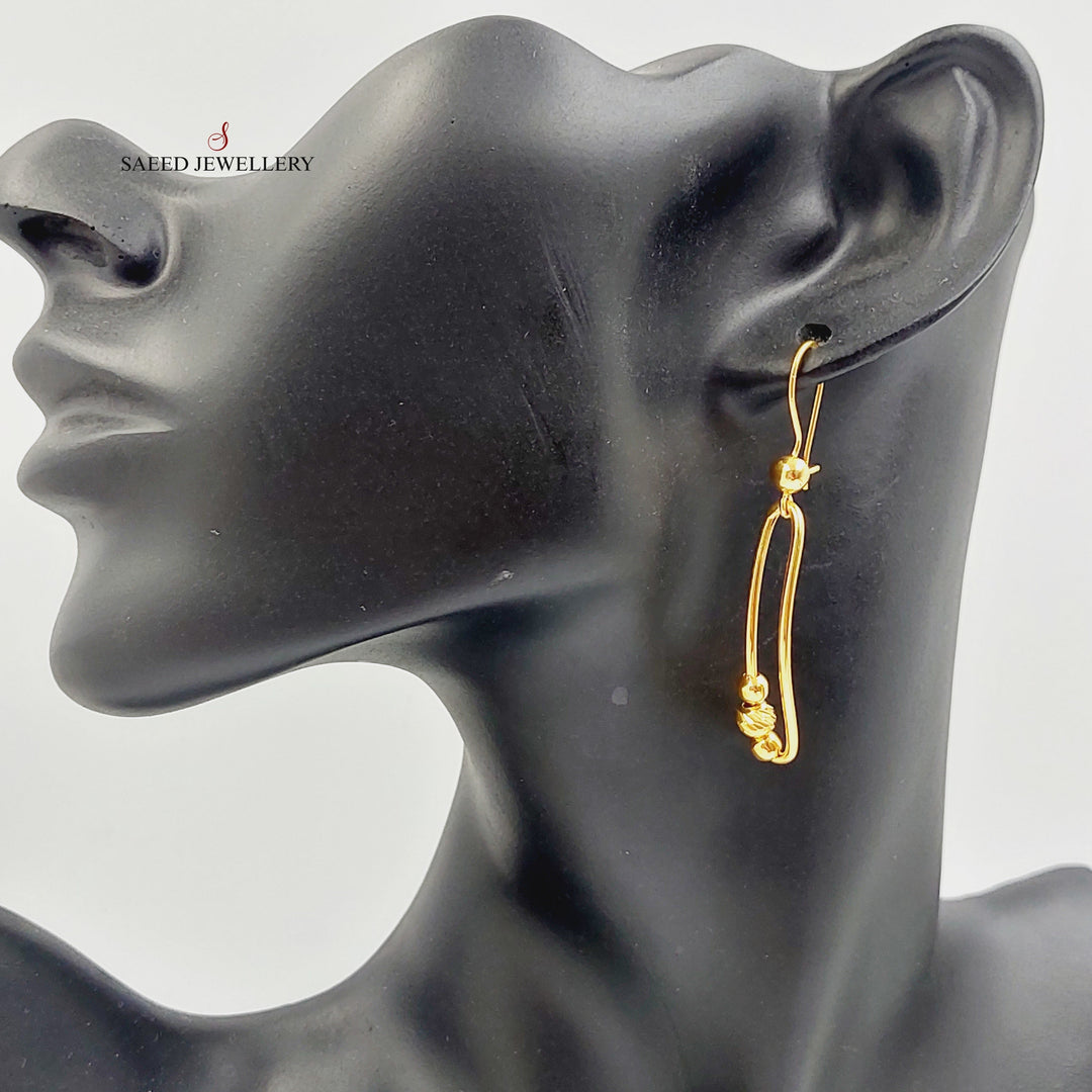 Paperclip Earrings Made Of 21K Yellow Gold by Saeed Jewelry-28116