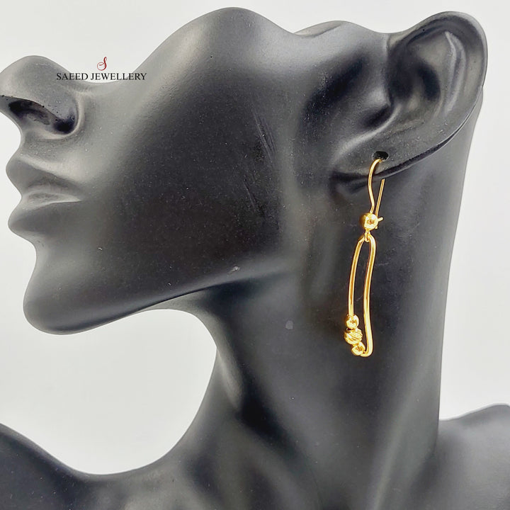 Paperclip Earrings Made Of 21K Yellow Gold by Saeed Jewelry-28116