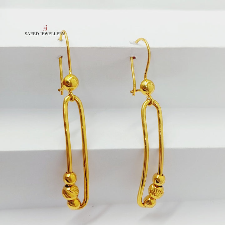 Paperclip Earrings Made Of 21K Yellow Gold by Saeed Jewelry-28116