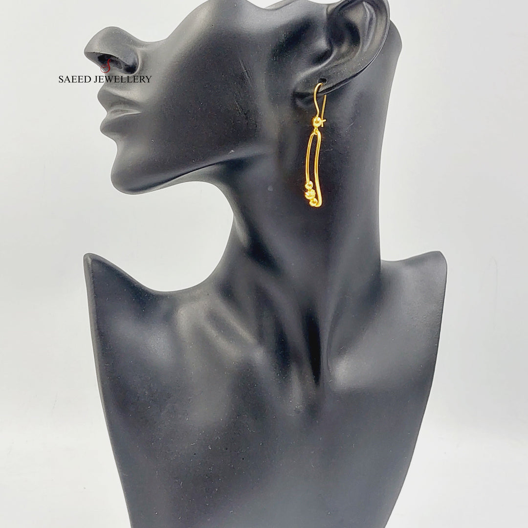 Paperclip Earrings Made Of 21K Yellow Gold by Saeed Jewelry-28116