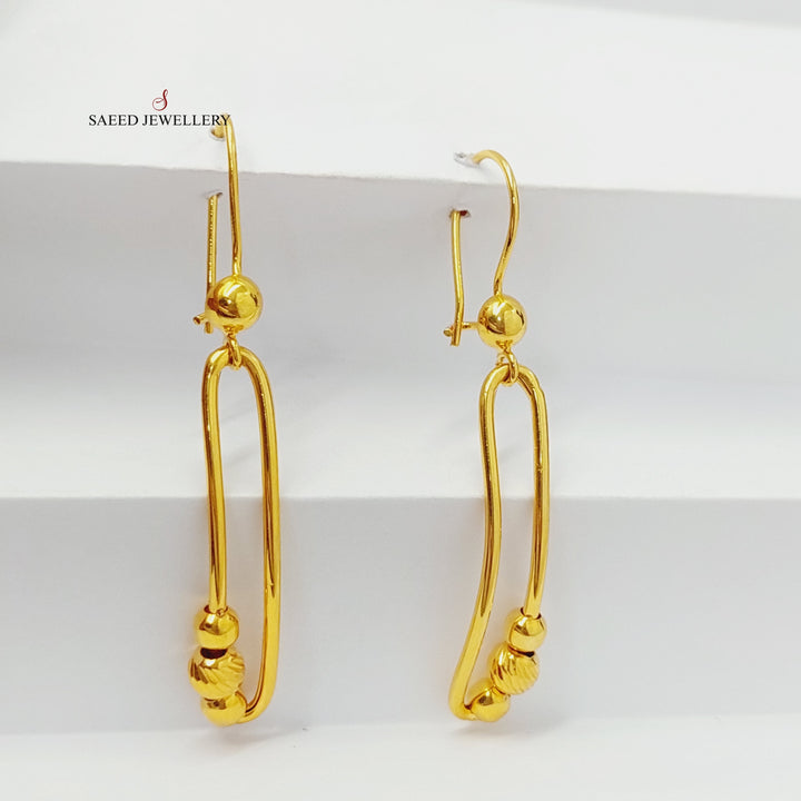 Paperclip Earrings Made Of 21K Yellow Gold by Saeed Jewelry-28116
