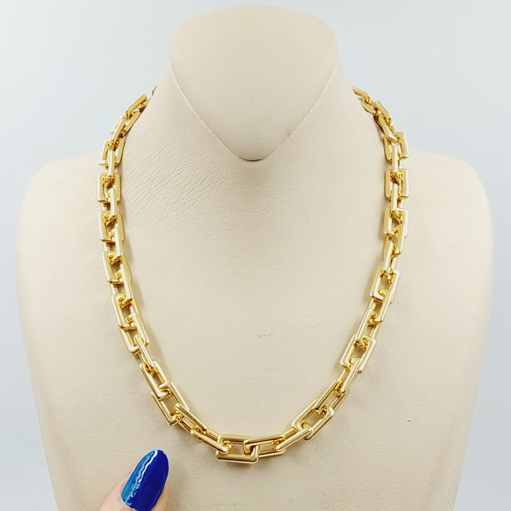18K Gold Paperclip Necklace 45cm by Saeed Jewelry - Image 2
