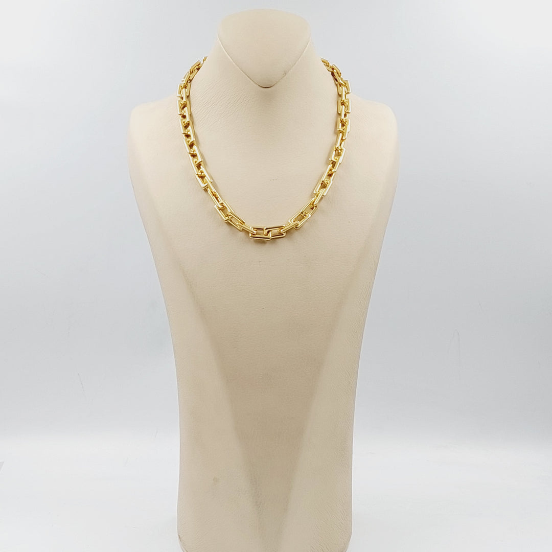 18K Gold Paperclip Necklace 45cm by Saeed Jewelry - Image 3