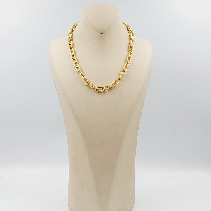18K Gold Paperclip Necklace 45cm by Saeed Jewelry - Image 3