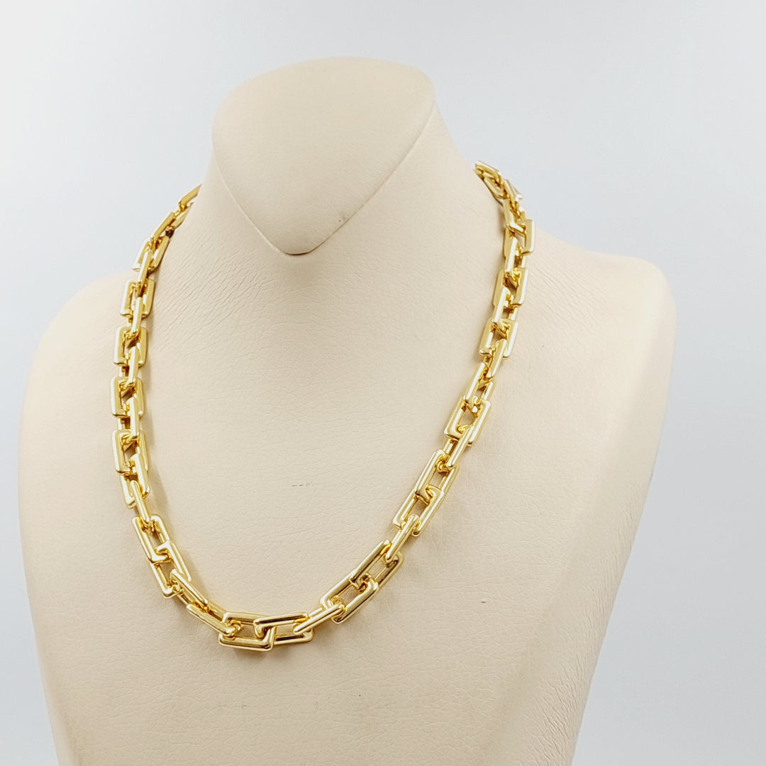 18K Gold Paperclip Necklace 45cm by Saeed Jewelry - Image 4