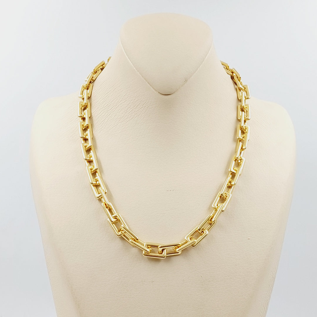 18K Gold Paperclip Necklace 45cm by Saeed Jewelry - Image 6