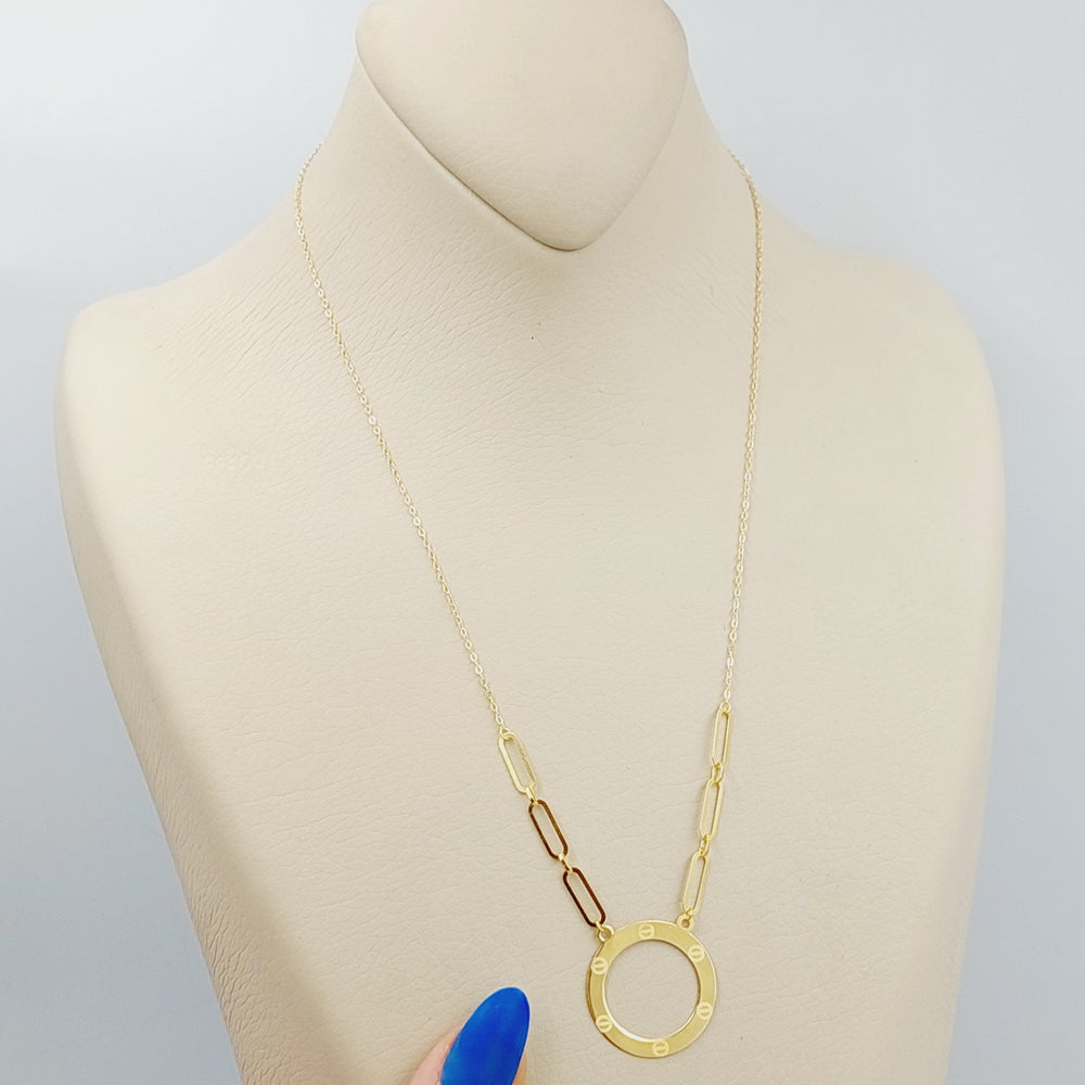 18K Gold Paperclip Necklace by Saeed Jewelry - Image 2