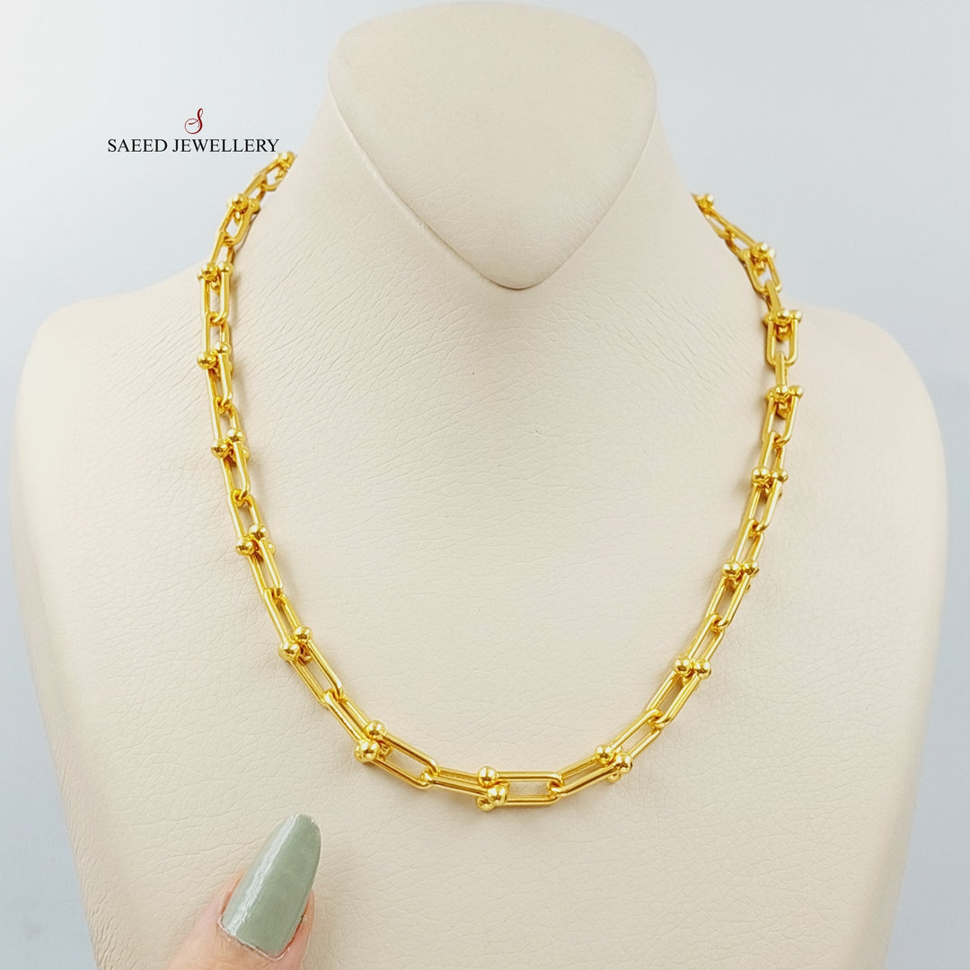 21K Gold Paperclip Necklace by Saeed Jewelry - Image 5