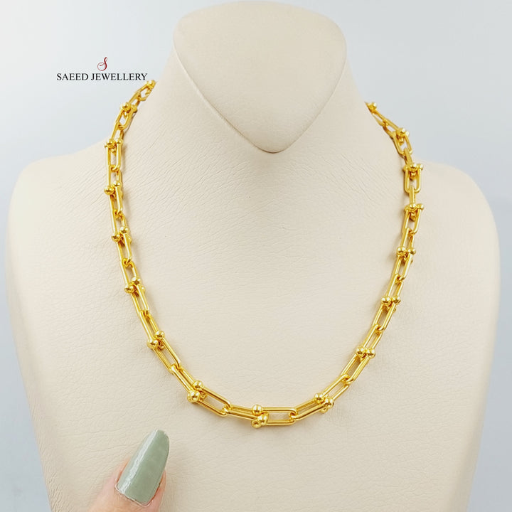 21K Gold Paperclip Necklace by Saeed Jewelry - Image 5