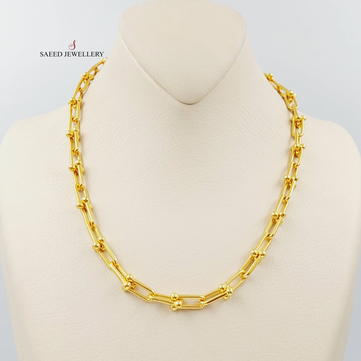 21K Gold Paperclip Necklace by Saeed Jewelry - Image 1