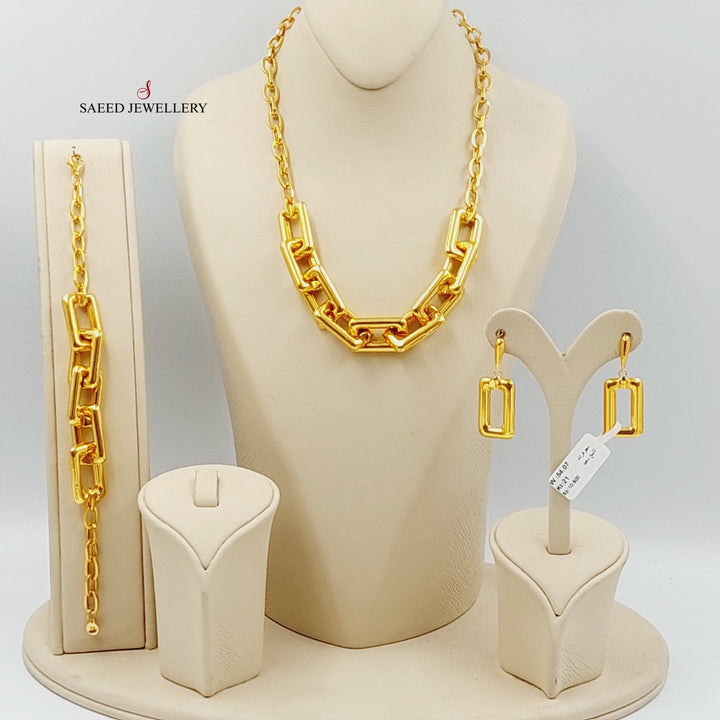 Paperclip Set Made Of 21K Yellow Gold by Saeed Jewelry-27681