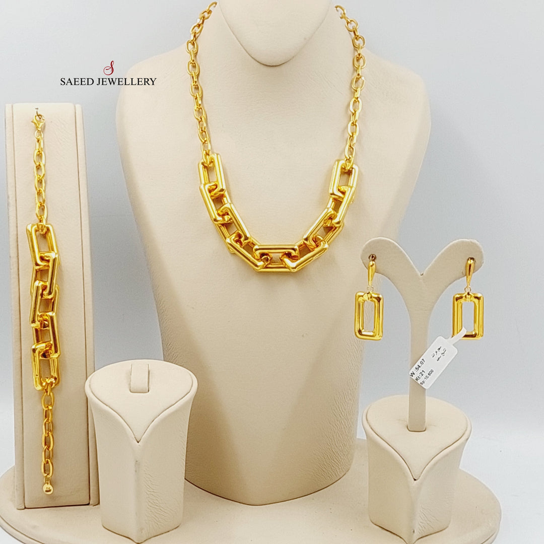 Paperclip Set Made Of 21K Yellow Gold by Saeed Jewelry-27681