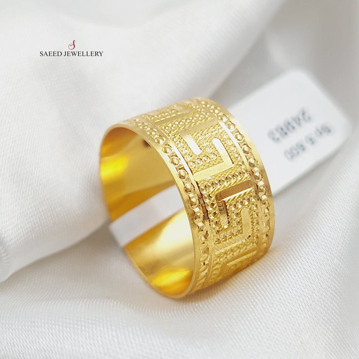 21K Gold Engraved Wedding Ring by Saeed Jewelry - Image 8