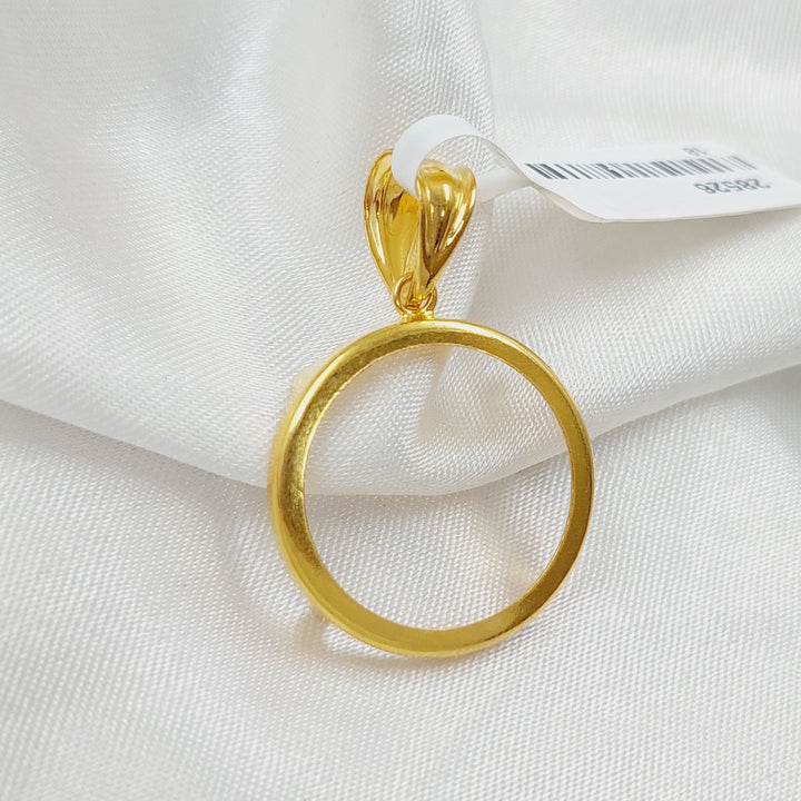 21K Gold Plain Frame Pendant by Saeed Jewelry - Image 4