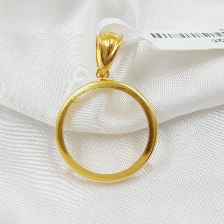 21K Gold Plain Frame Pendant by Saeed Jewelry - Image 1