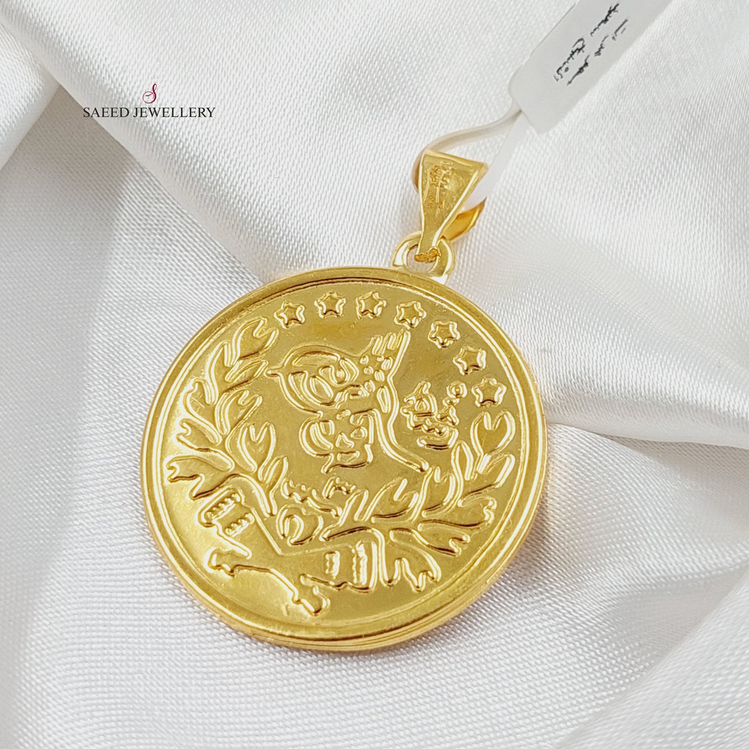 21K Gold Print Rashadi Pendant by Saeed Jewelry - Image 3