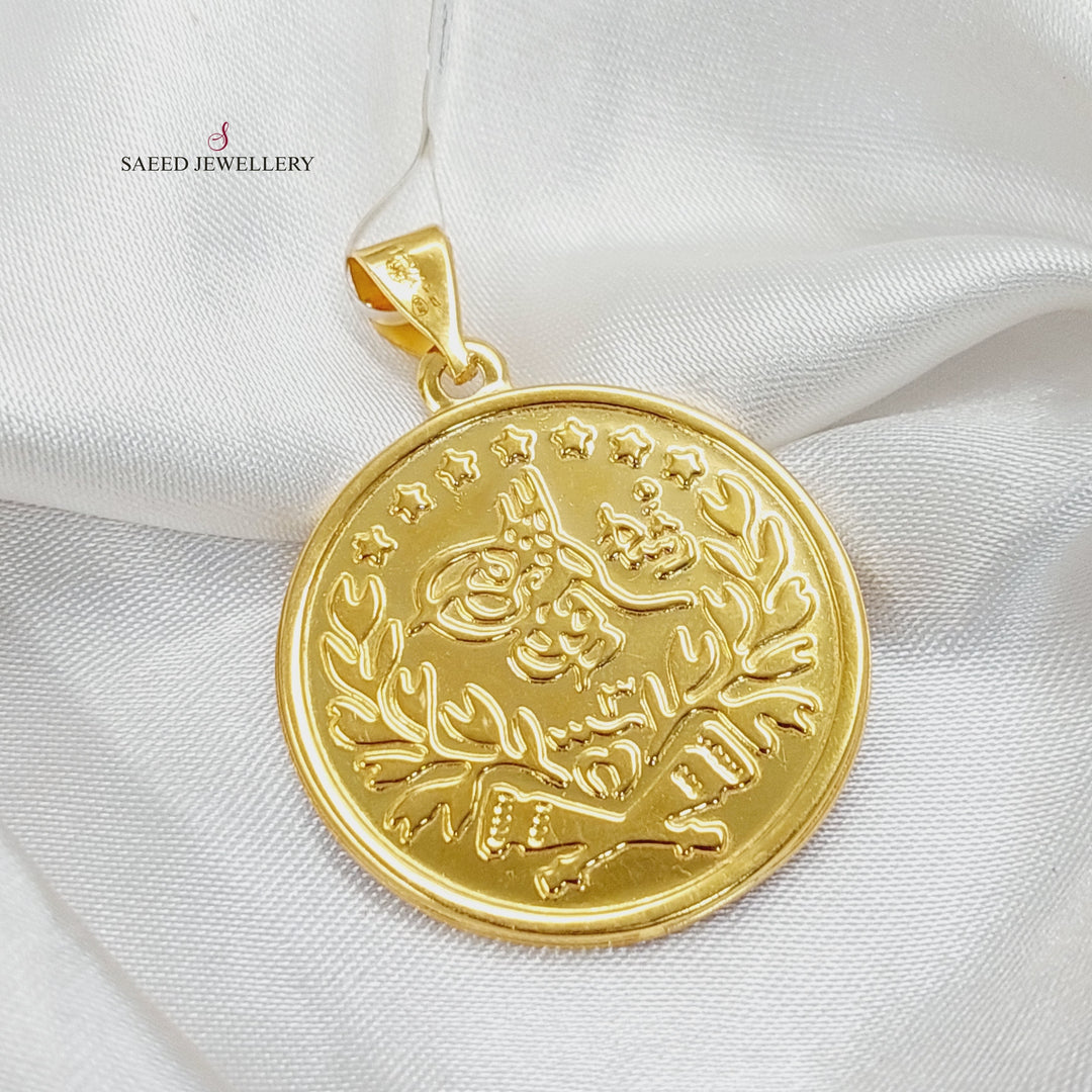 21K Gold Print Rashadi Pendant by Saeed Jewelry - Image 4