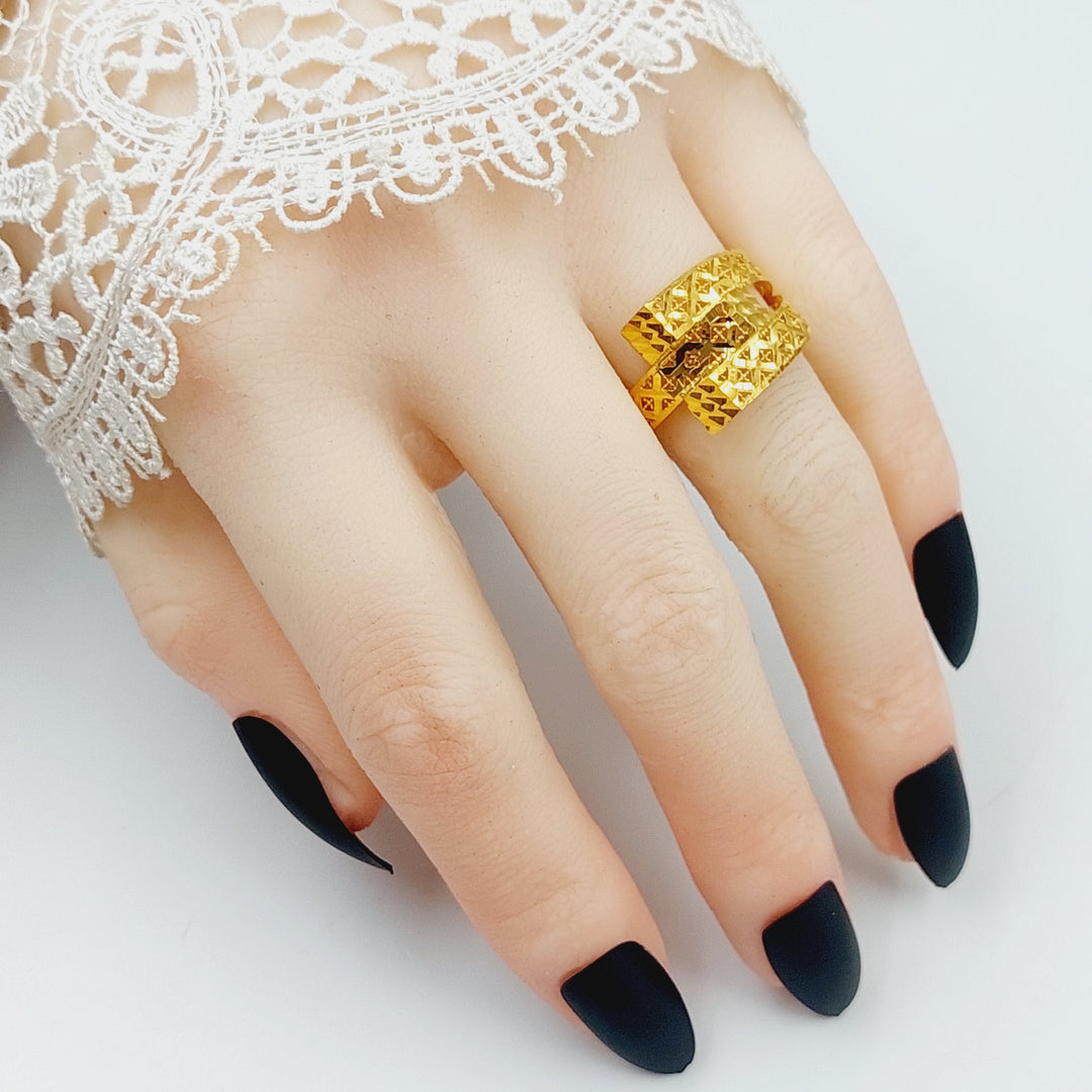 21K Gold Pyramid Ring by Saeed Jewelry - Image 4