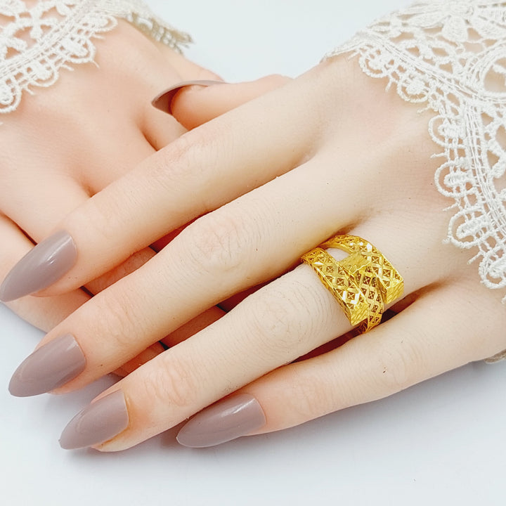 21K Gold Pyramid Ring by Saeed Jewelry - Image 2