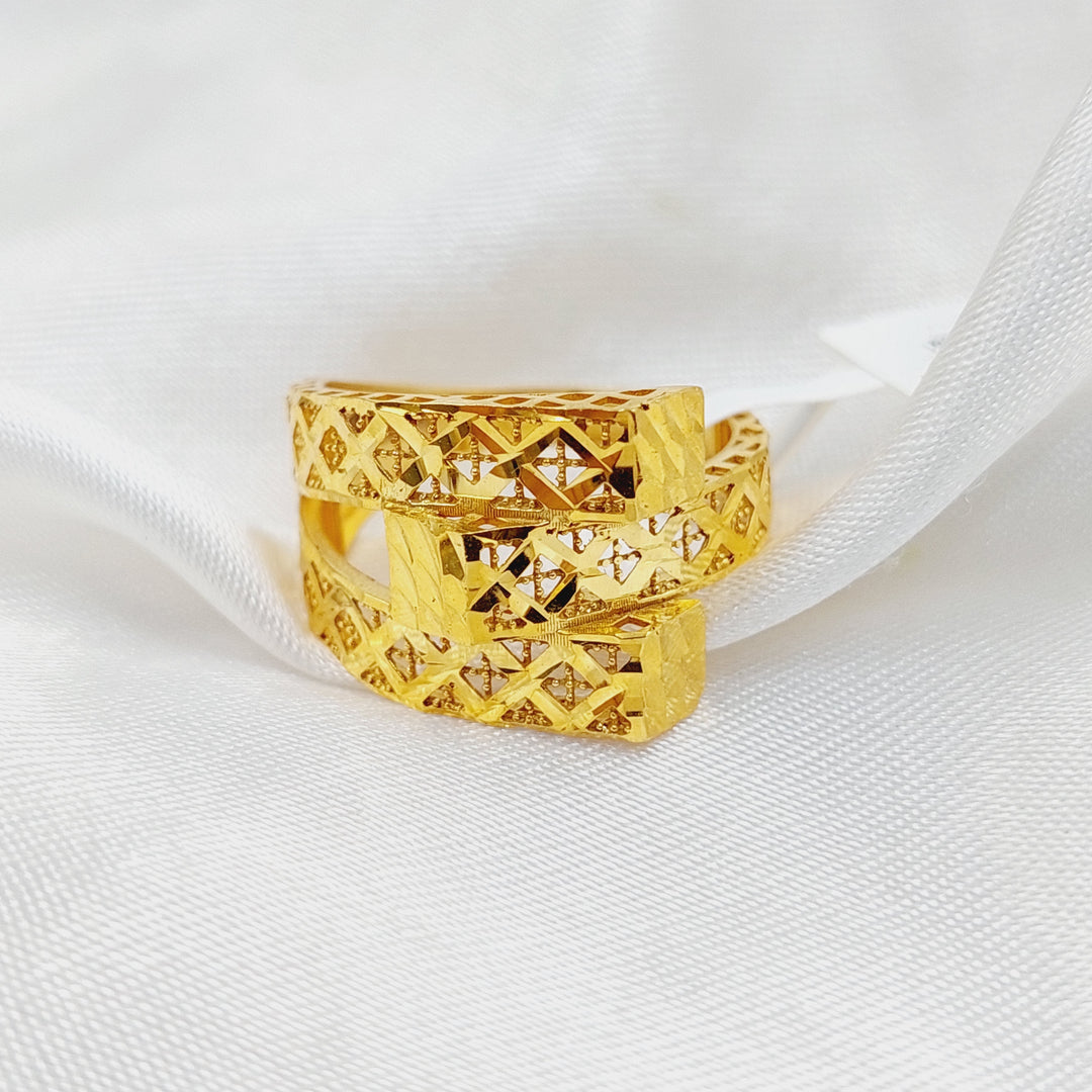 21K Gold Pyramid Ring by Saeed Jewelry - Image 1