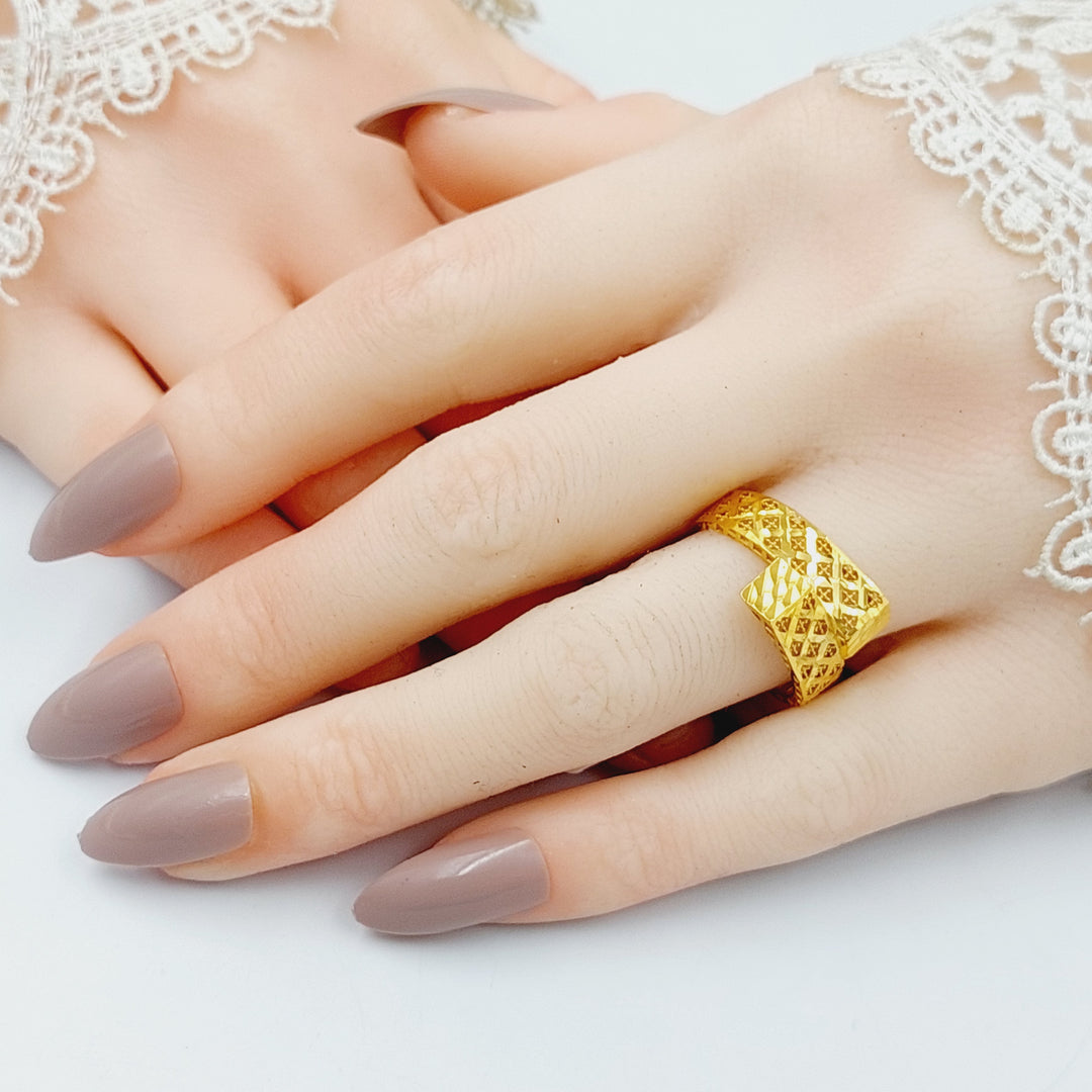 21K Gold Pyramid Ring by Saeed Jewelry - Image 2