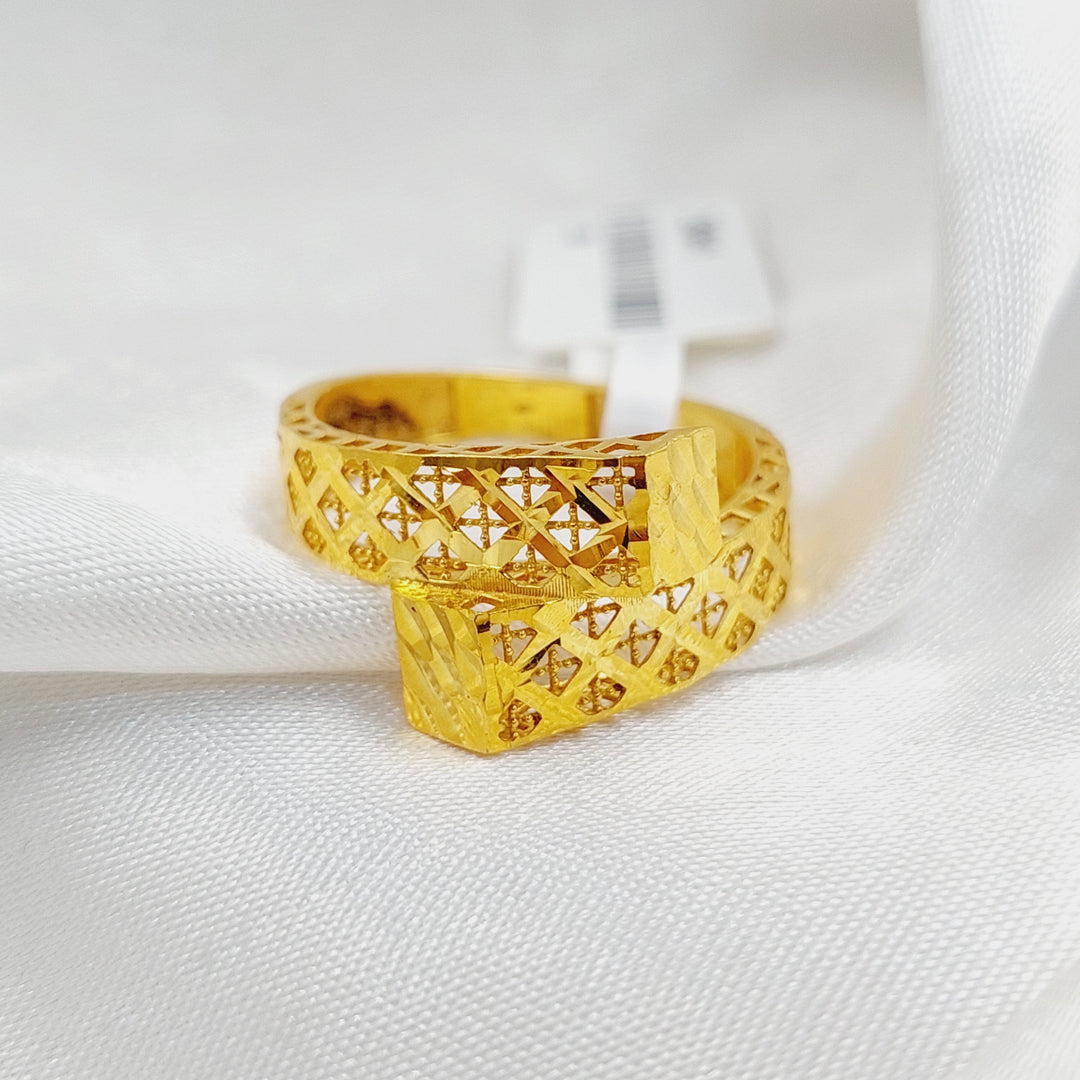 21K Gold Pyramid Ring by Saeed Jewelry - Image 1