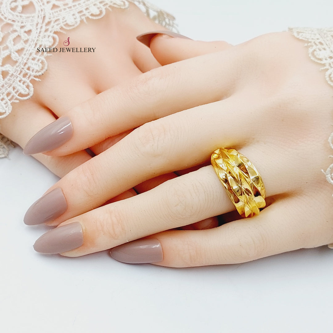 21K Gold Pyramid Ring by Saeed Jewelry - Image 2