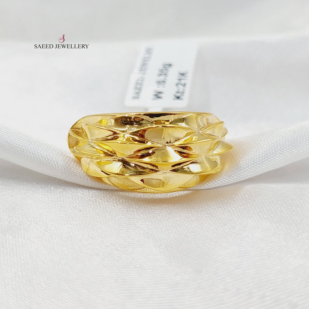 21K Gold Pyramid Ring by Saeed Jewelry - Image 4