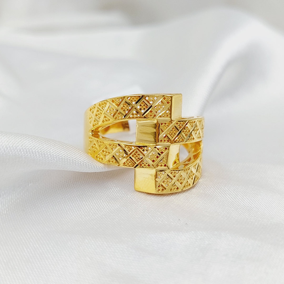 21K Gold Pyramid Ring by Saeed Jewelry - Image 2