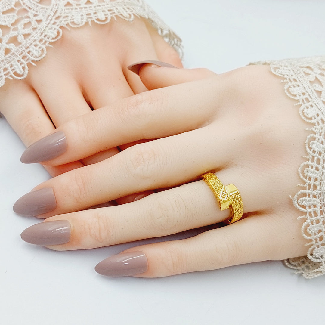 21K Gold Pyramid Ring by Saeed Jewelry - Image 6