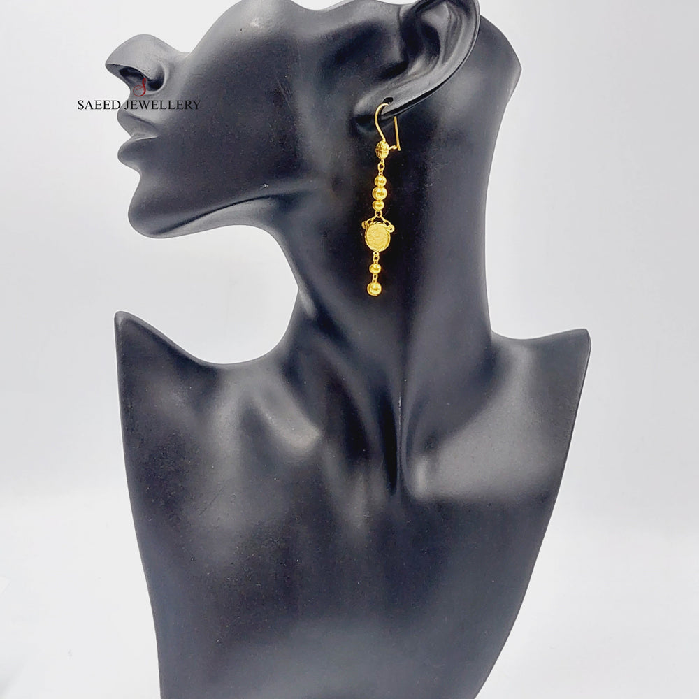 21K Gold Rashadi Balls Earrings by Saeed Jewelry - Image 2