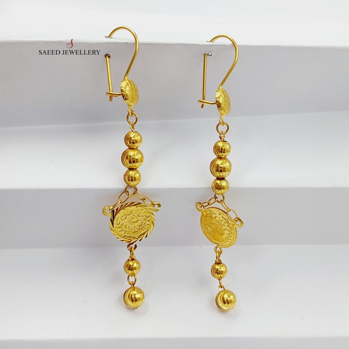 21K Gold Rashadi Balls Earrings by Saeed Jewelry - Image 4