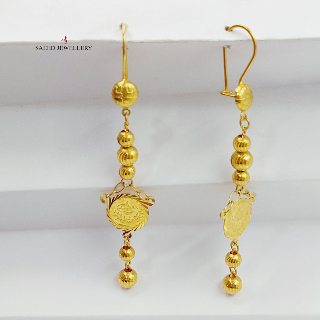21K Gold Rashadi Balls Earrings by Saeed Jewelry - Image 1