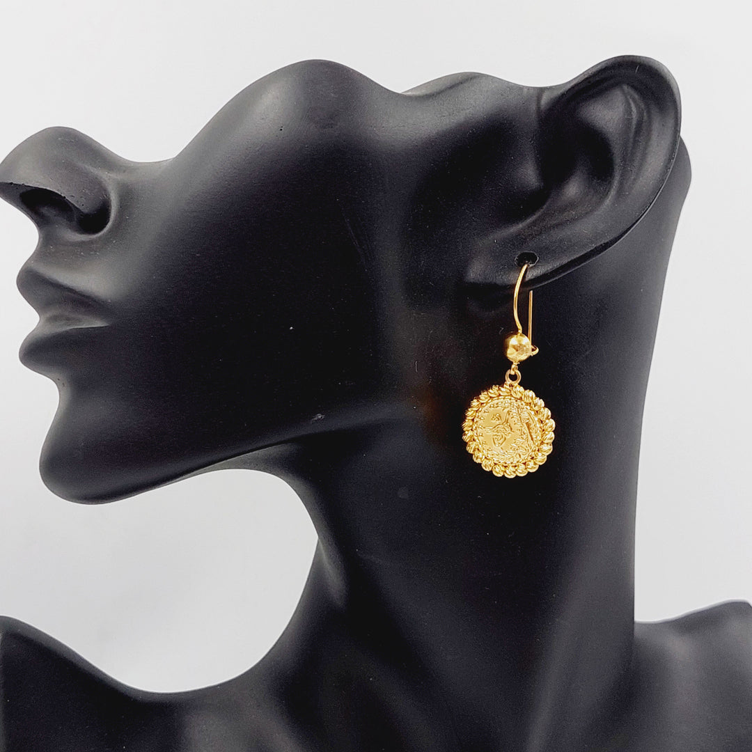 21K Gold Rashadi Balls Earrings by Saeed Jewelry - Image 2