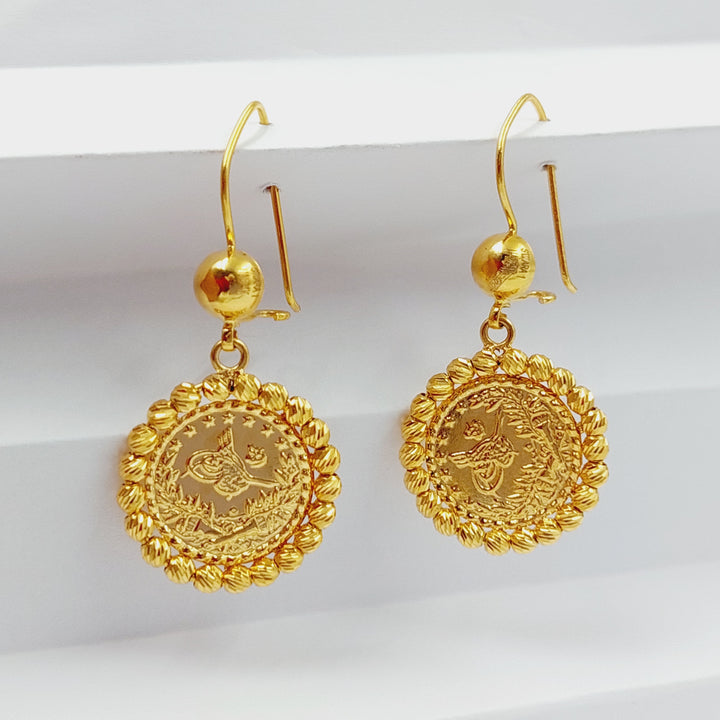 Rashadi Balls Earrings  Made Of 21K Yellow Gold by Saeed Jewelry-28744
