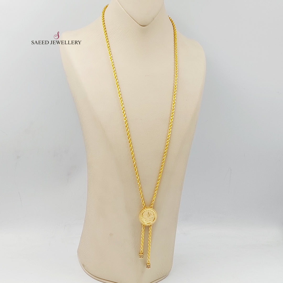 21K Gold Rashadi Balls Necklace by Saeed Jewelry - Image 3