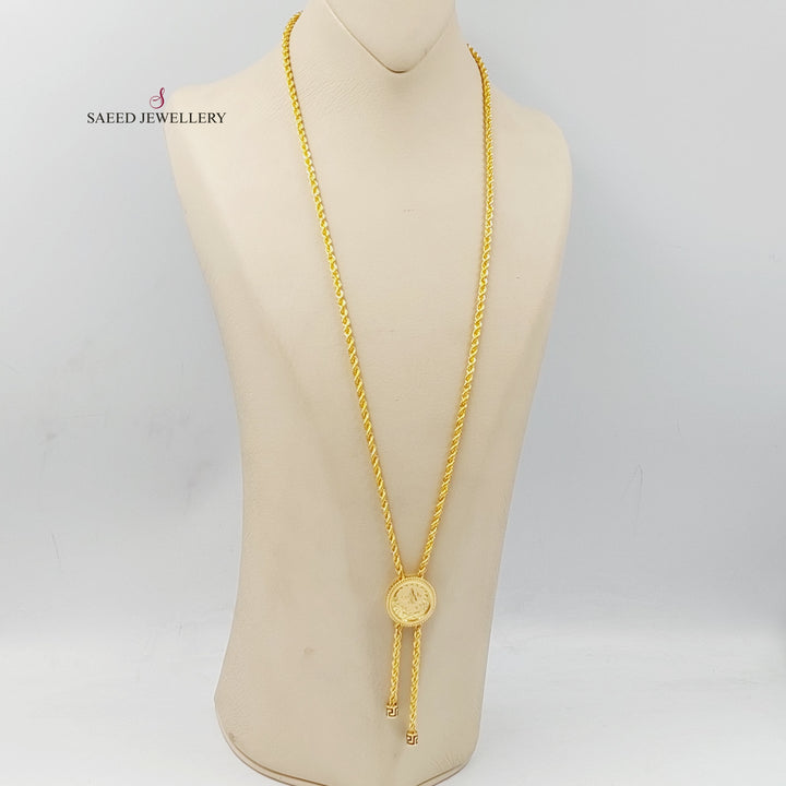 21K Gold Rashadi Balls Necklace by Saeed Jewelry - Image 3